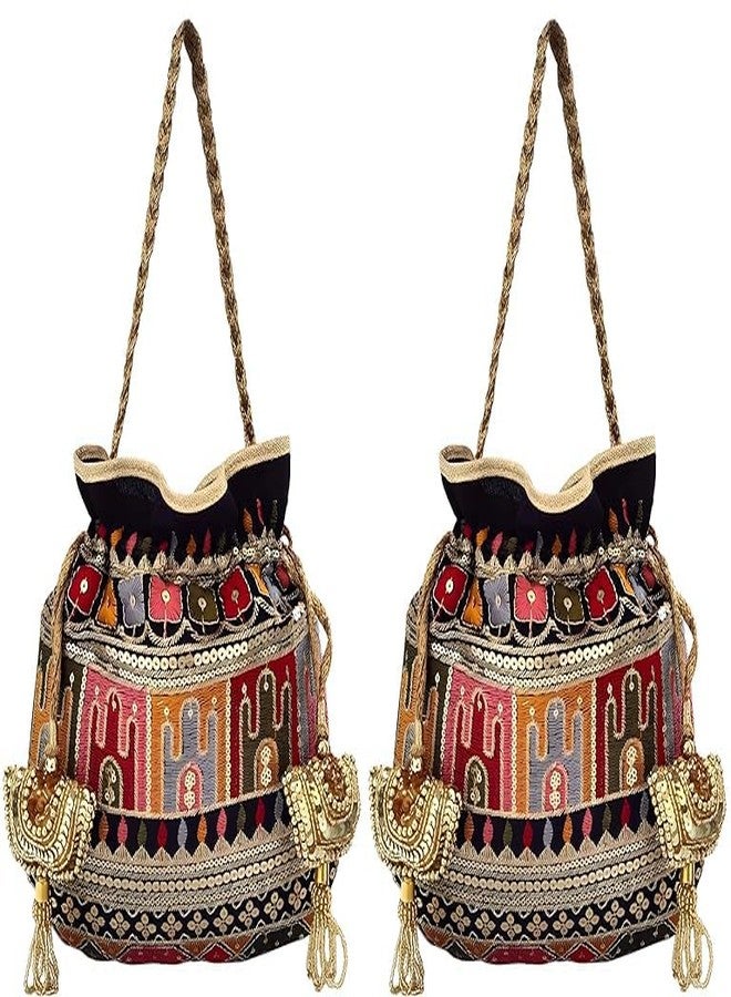 حقيبة دوقة النسائية السوداء متعددة الاستخدامات (عبوة من قطعتين)